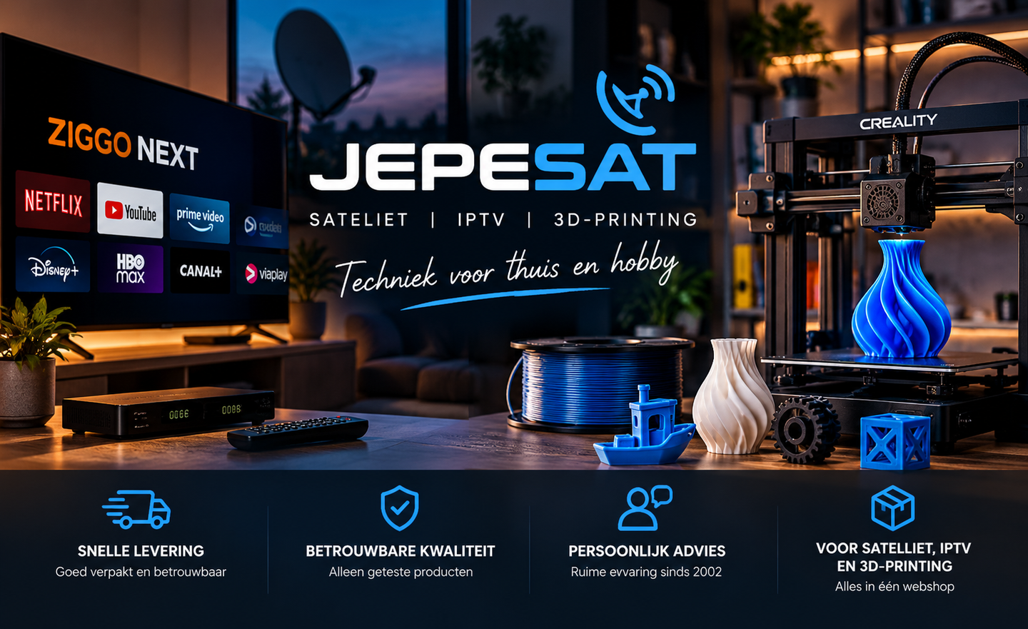 Jepesat satelliet, IPTV en 3D-printing